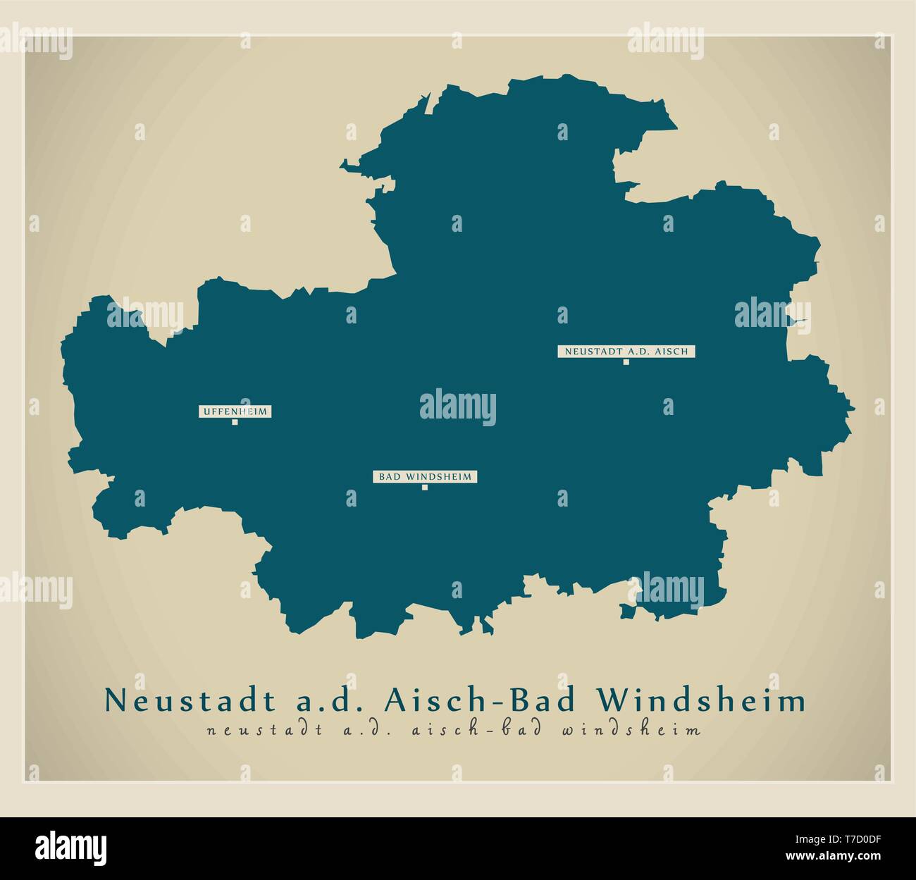Modern Map Neustadt Aisch Bad - Modern Map Neustadt Aisch Bad Windsheim County Of Bavaria De T7D0DF 