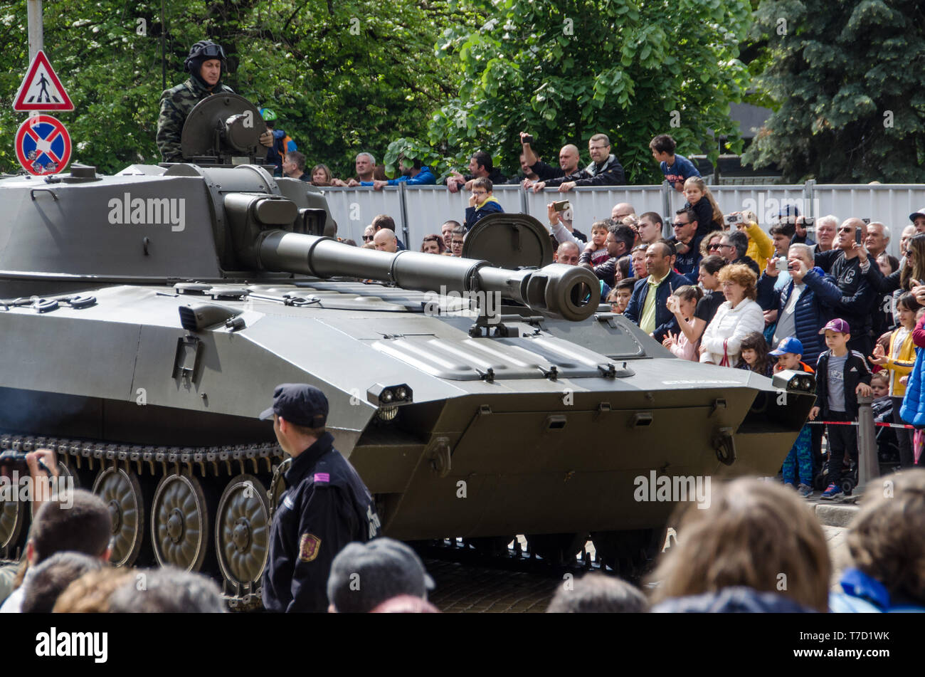 Sofia, Bulgaria – May, 06, 2019: St. George’s Day - Traditional Military parade in Sofia, Bulgaria on 6th of May – The Day of Bravery. Stock Photo