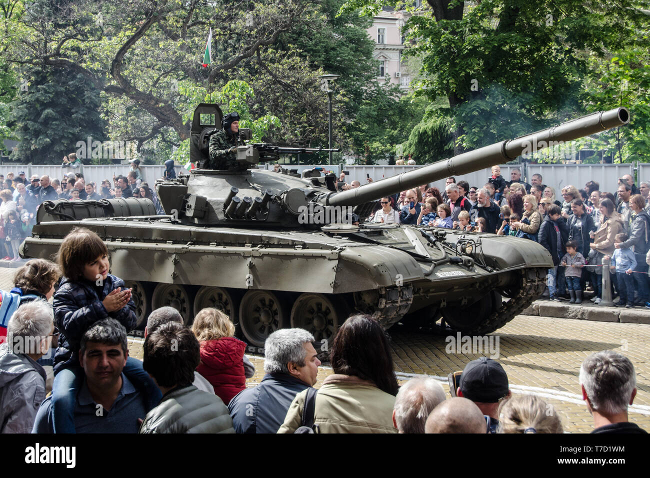 Sofia, Bulgaria – May, 06, 2019: St. George’s Day - Traditional Military parade in Sofia, Bulgaria on 6th of May – The Day of Bravery. Stock Photo