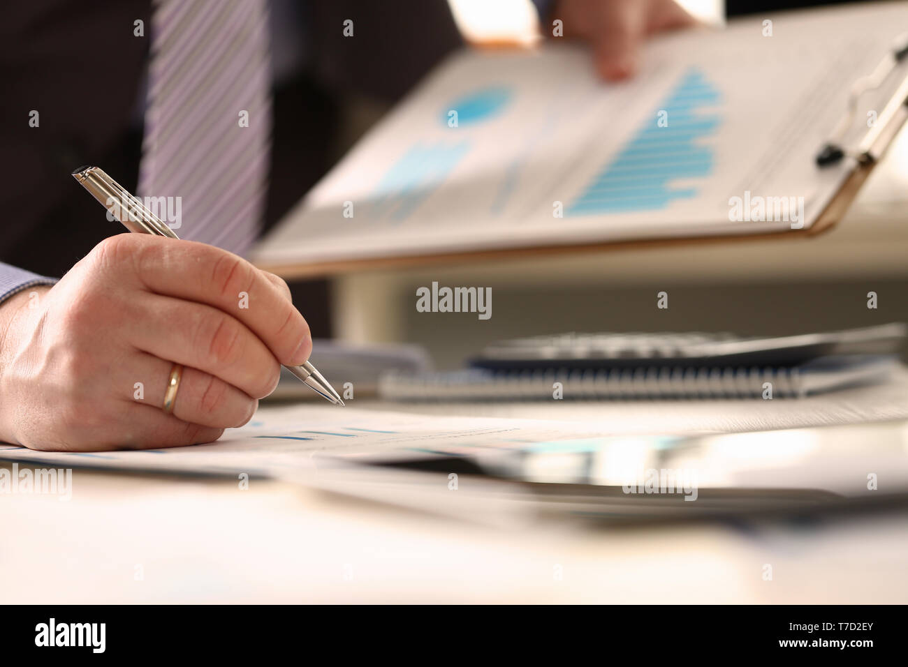 Financial Consultant do Annual Budget Calculation Stock Photo Alamy