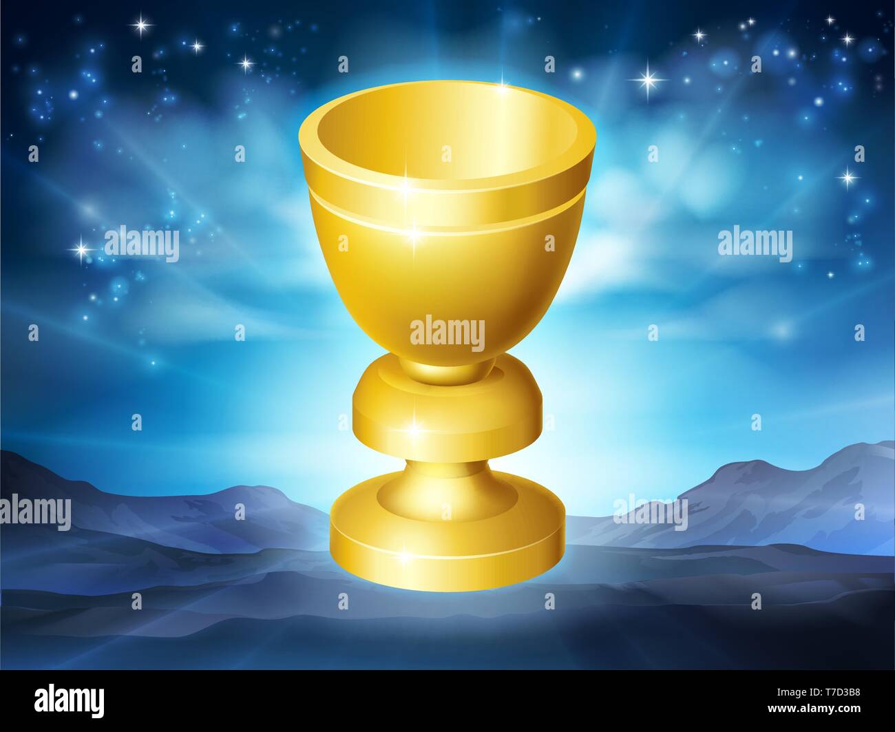 Holy Grail Cup Gold Chalice Goblet Stock Vector