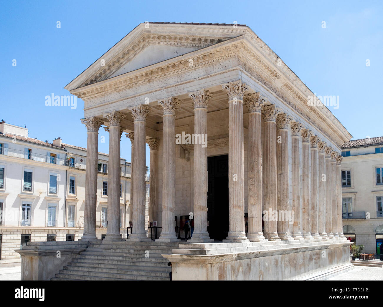 La Maison Carree, Roman Temple, Nimes, France without people Stock Photo