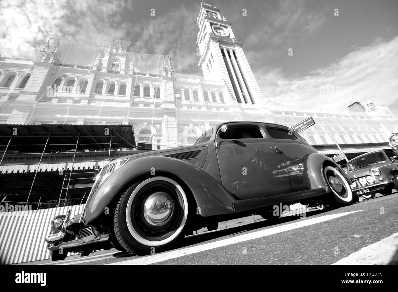 detail of classic car in monthly exposition in Sao Paulo Stock Photo