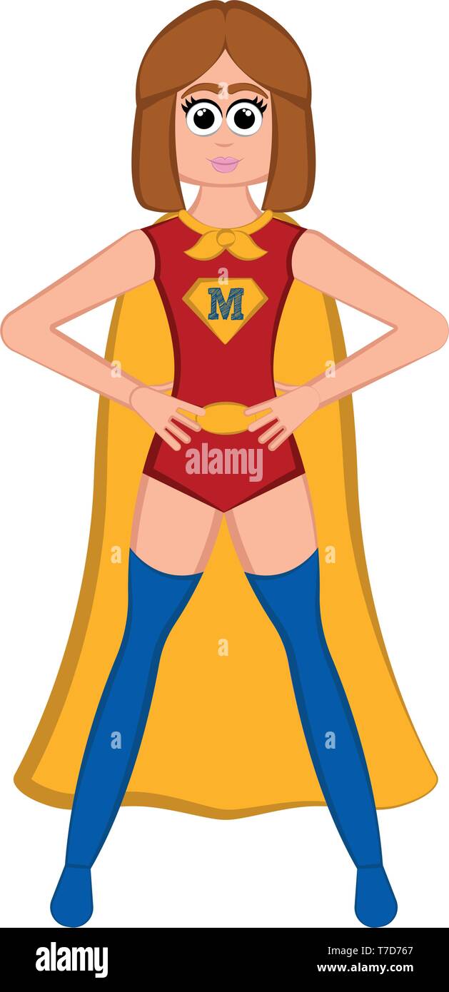 Isolated super mom character with a costume Stock Vector