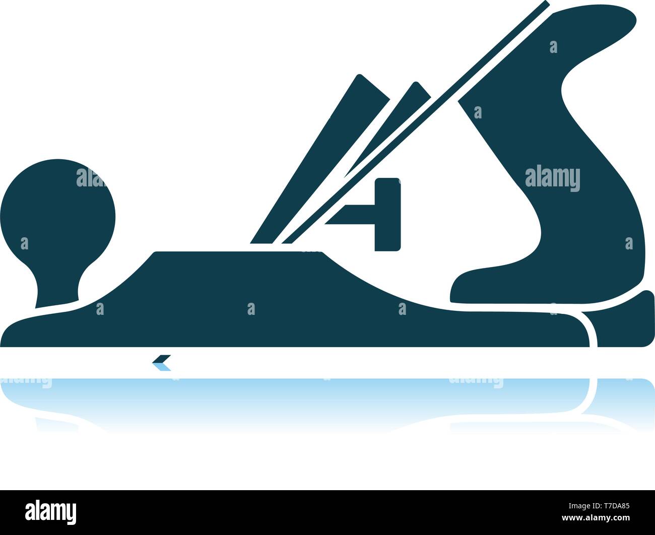 Jack-plane Tool Icon. Shadow Reflection Design. Vector Illustration. Stock Vector
