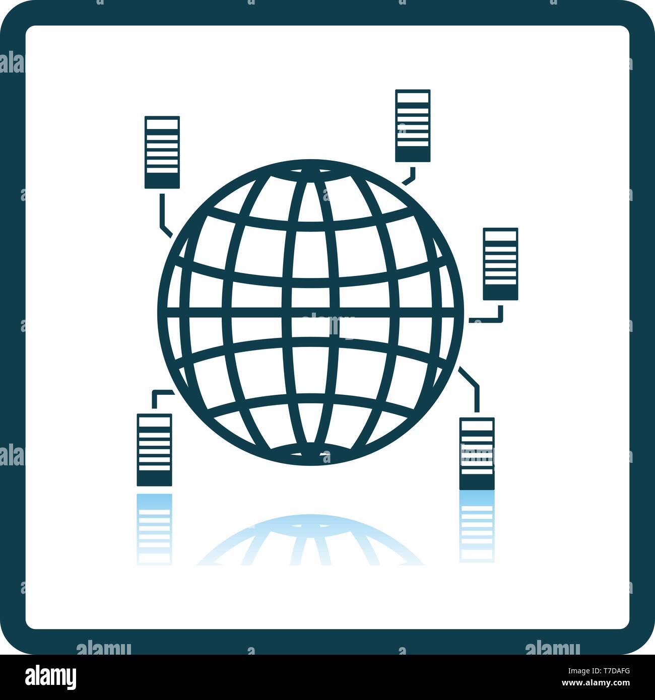 Big Data Icon. Square Shadow Reflection Design. Vector Illustration ...
