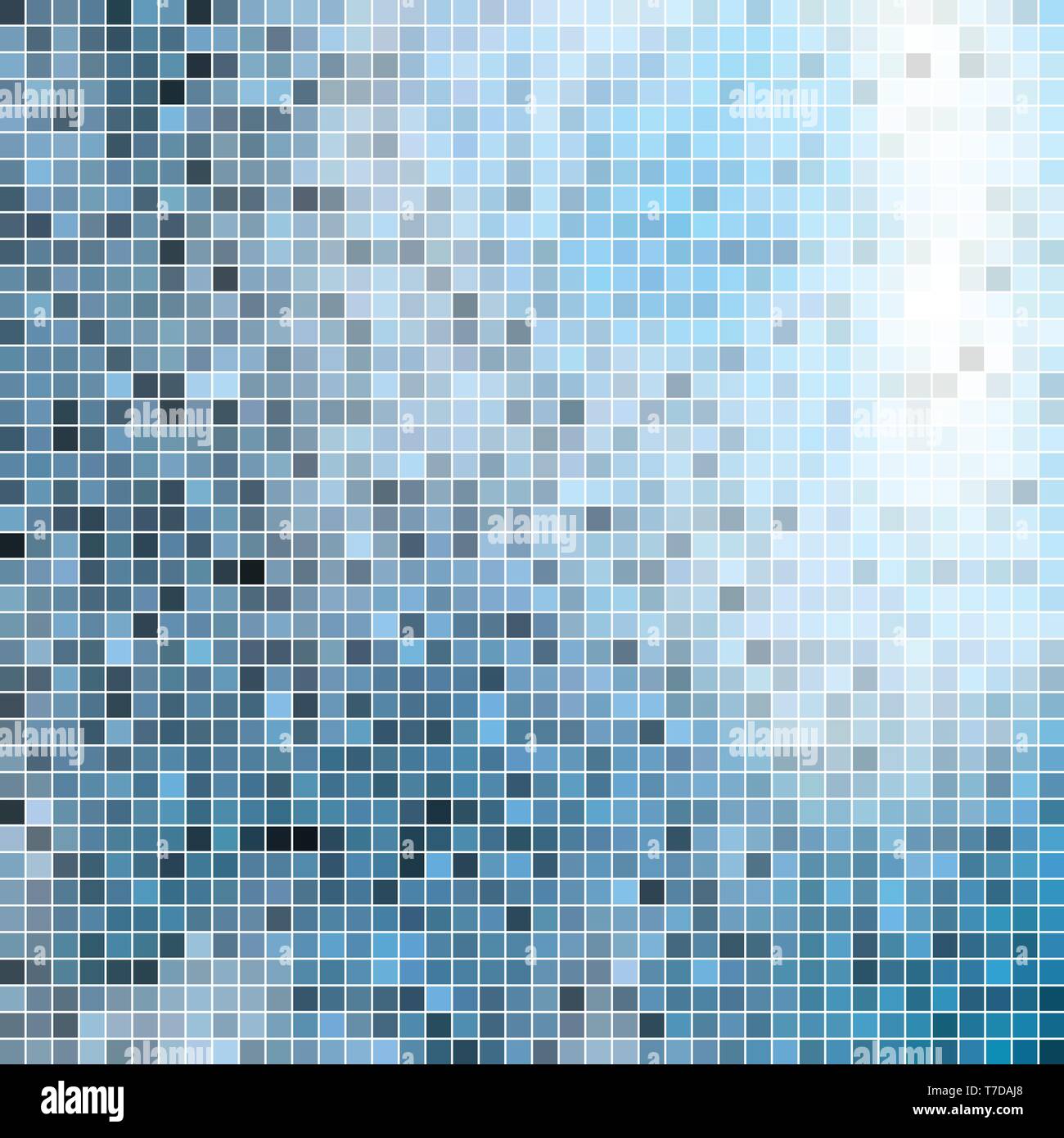 abstract vector square pixel mosaic background - blue Stock Vector ...