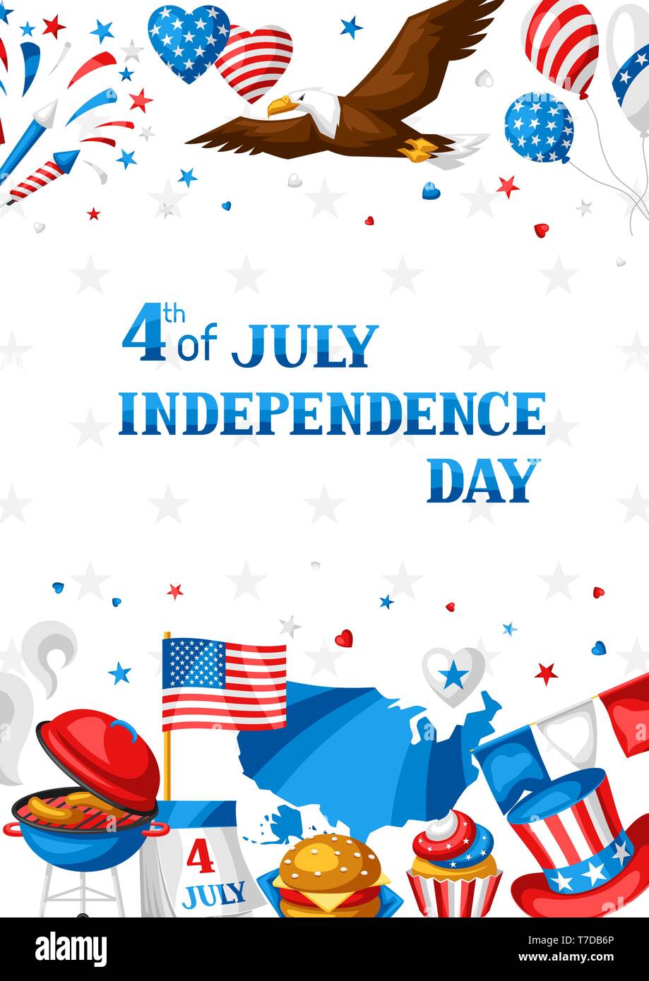 Fourth of July Independence Day greeting card Stock Vector Image & Art ...