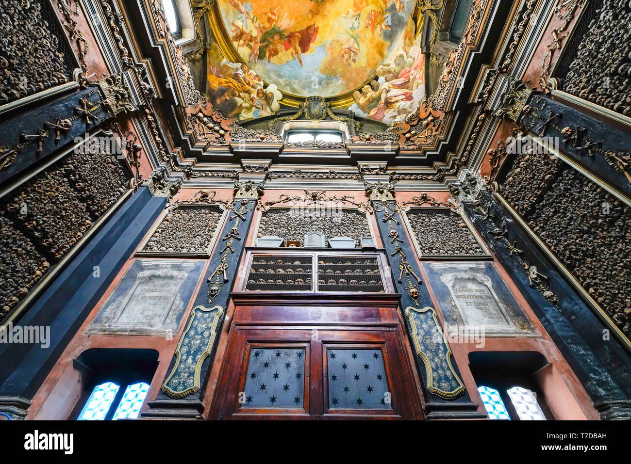 San Bernardino alle Ossa is a church in Milan famous for its ossuary. Italy. Stock Photo