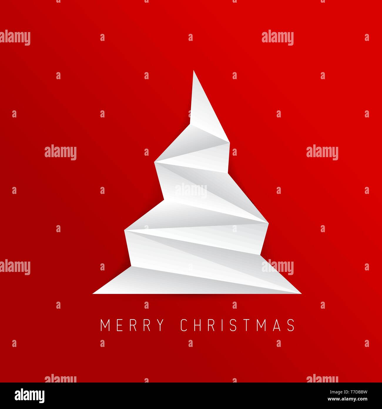 Simple vector christmas tree made from folded paper - original new year ...