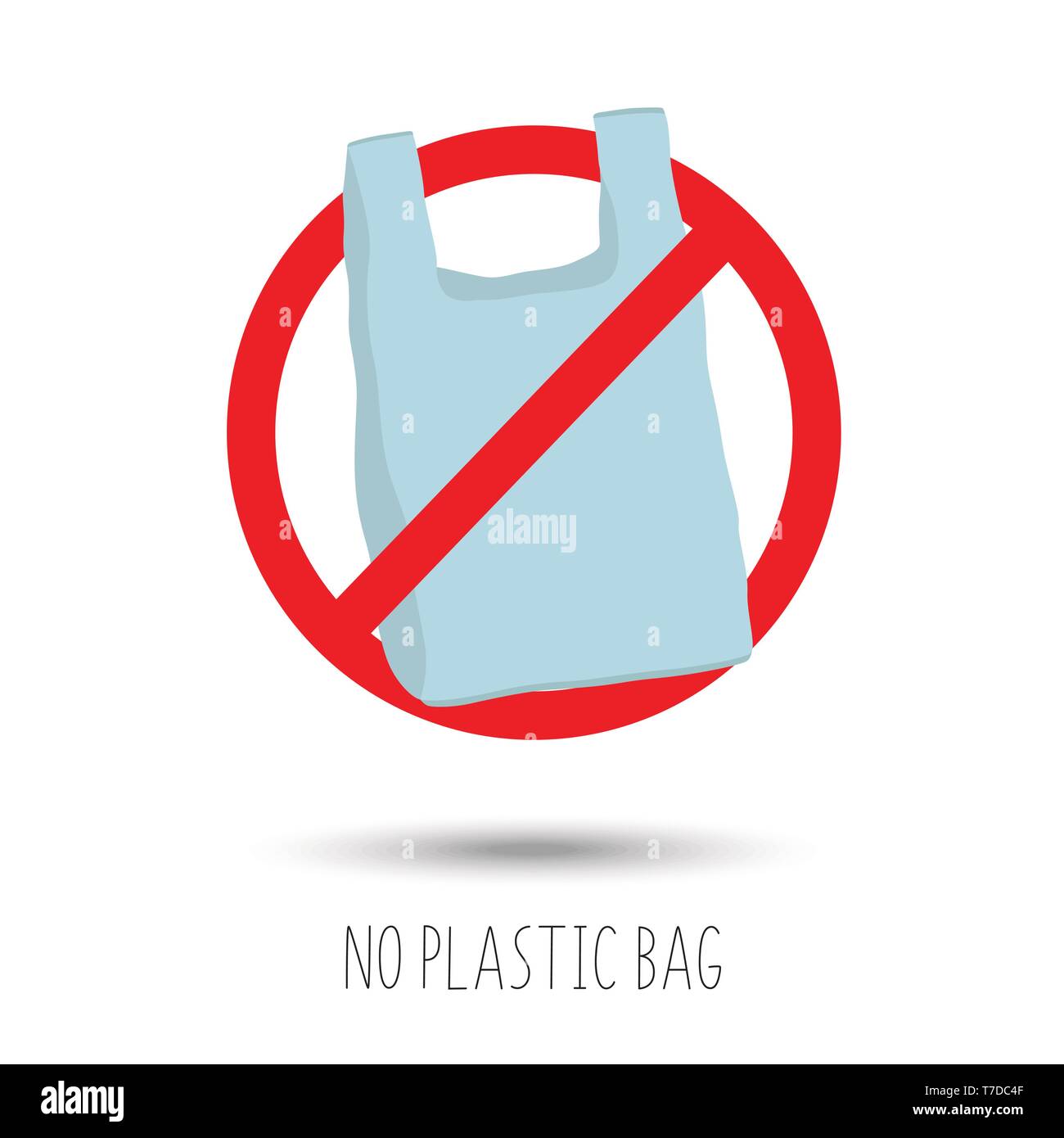 No plastic bag forbidden sign. Vector illustration EPS10 Stock Vector
