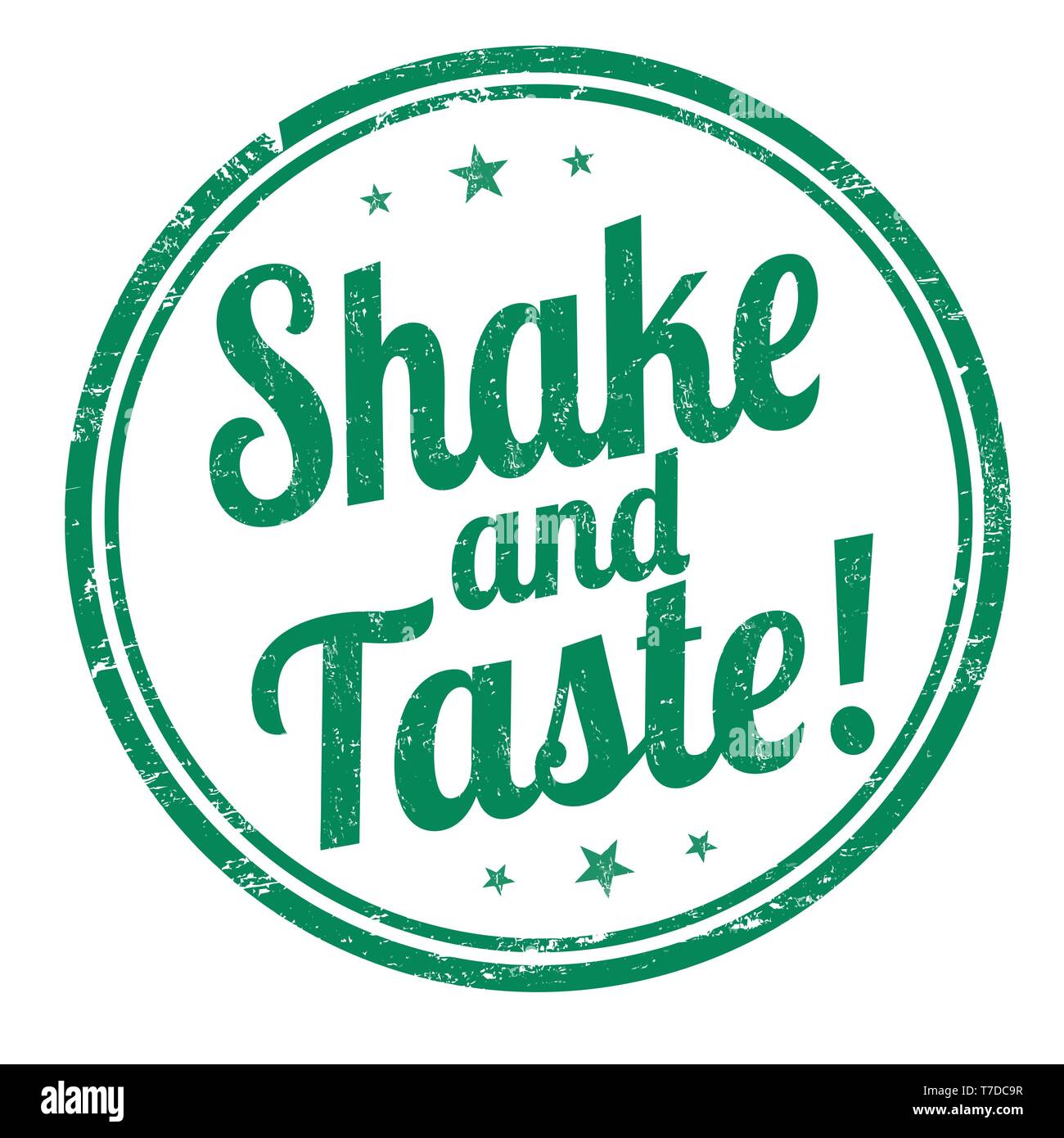 Shake and taste sign or stamp on white background, vector illustration Stock Vector