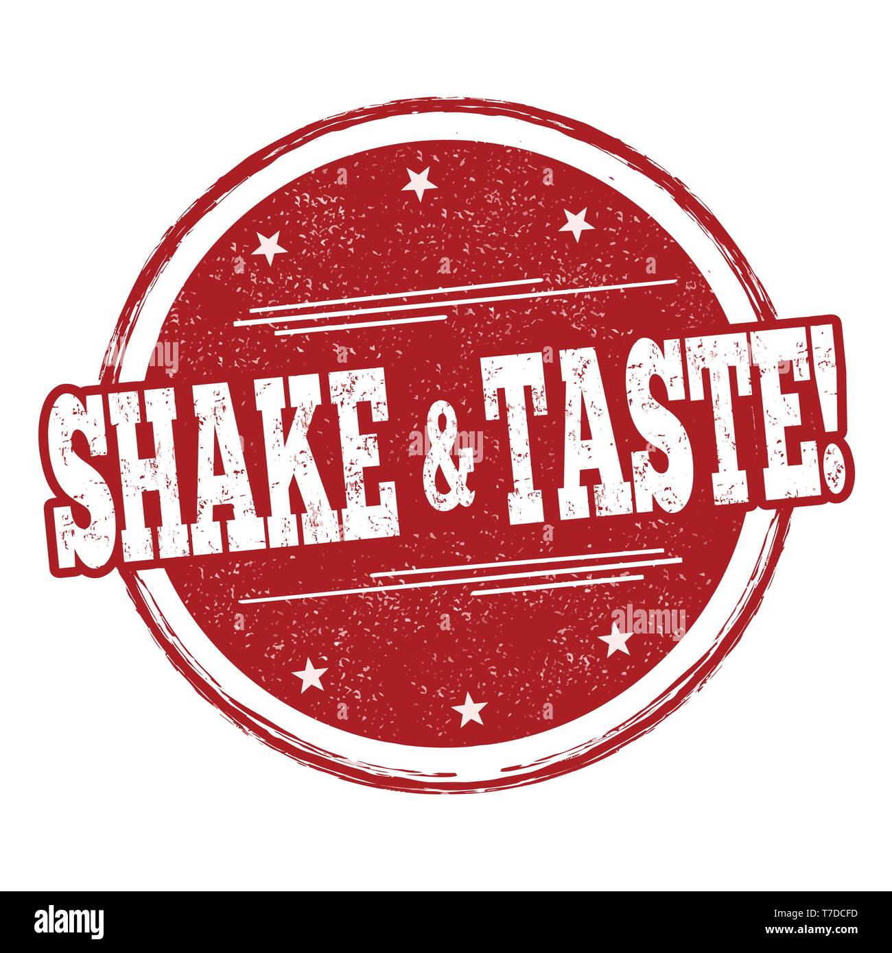 Shake and taste sign or stamp on white background, vector illustration Stock Vector