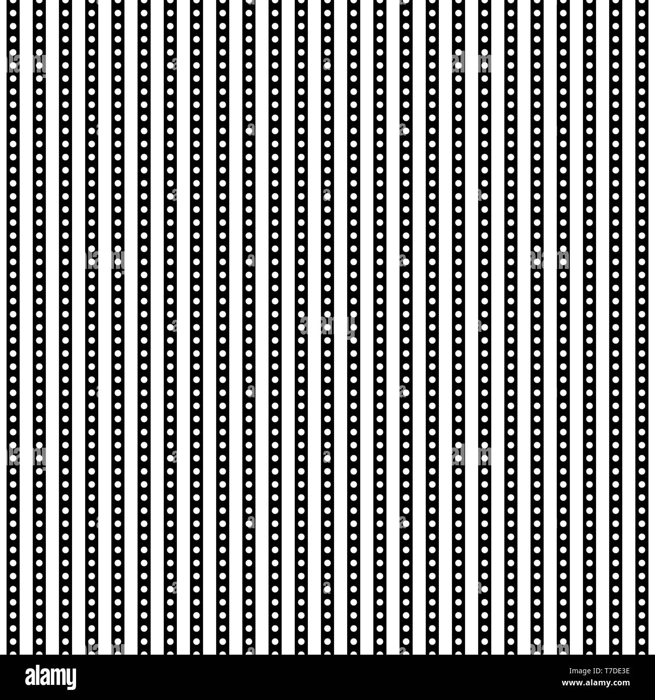 Vector seamless pattern. Repeating abstract background with circles. Graphic linear streaks with dots. Stock Vector