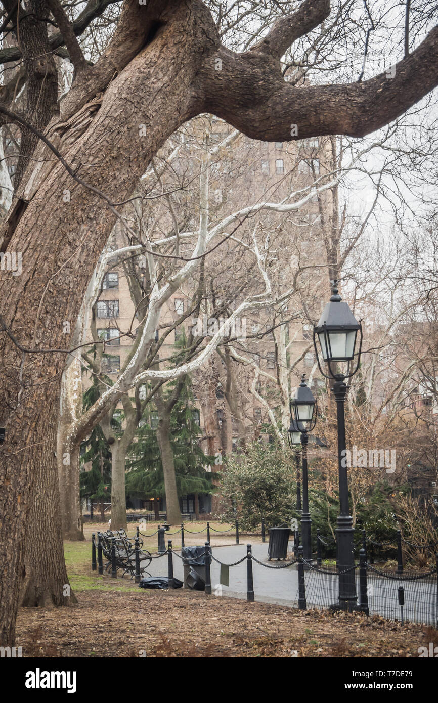 Walk in the alleys of Washington Square in Manhattan New York Stock