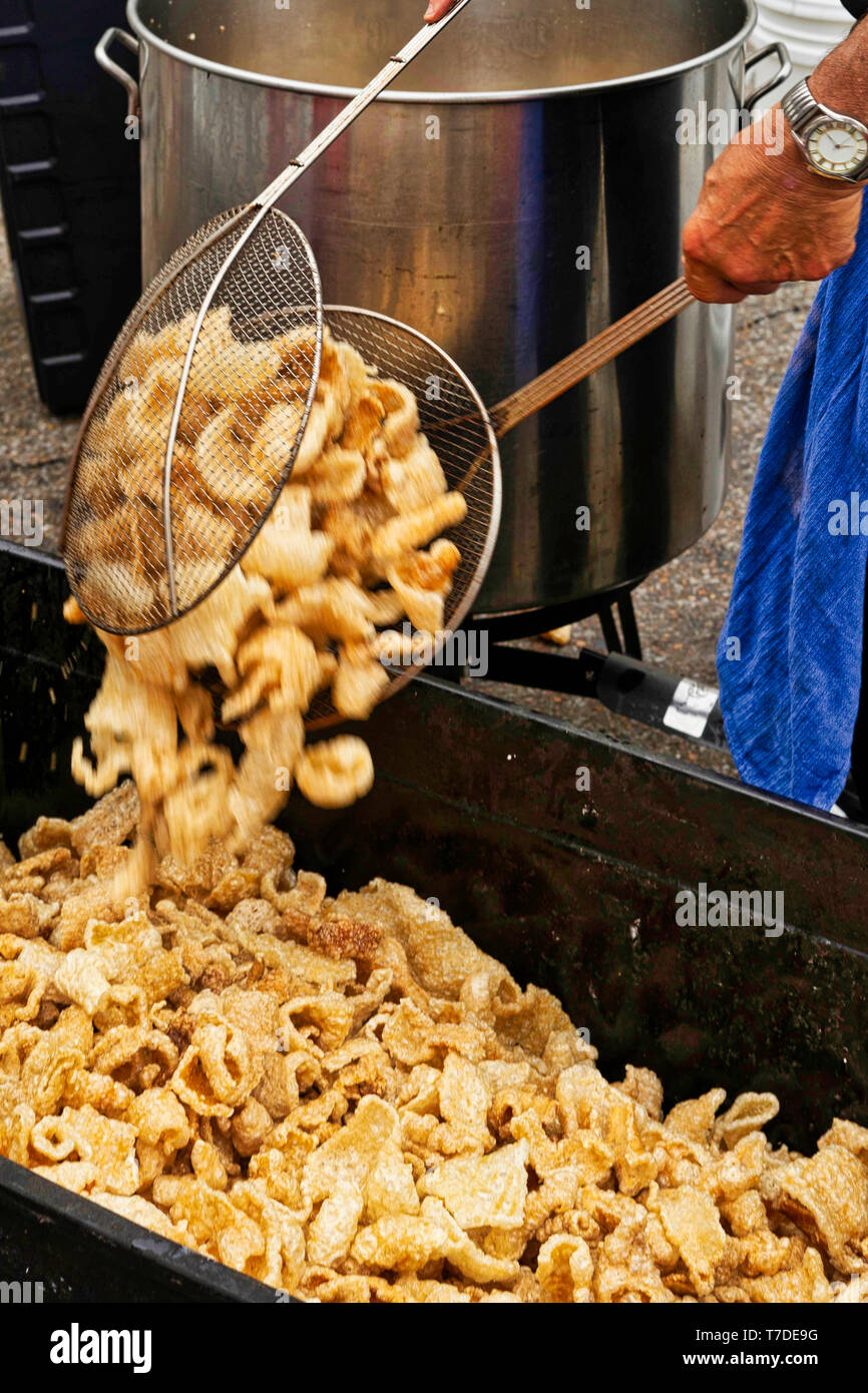 When it comes to street food, fresh made pork skins are a great treat