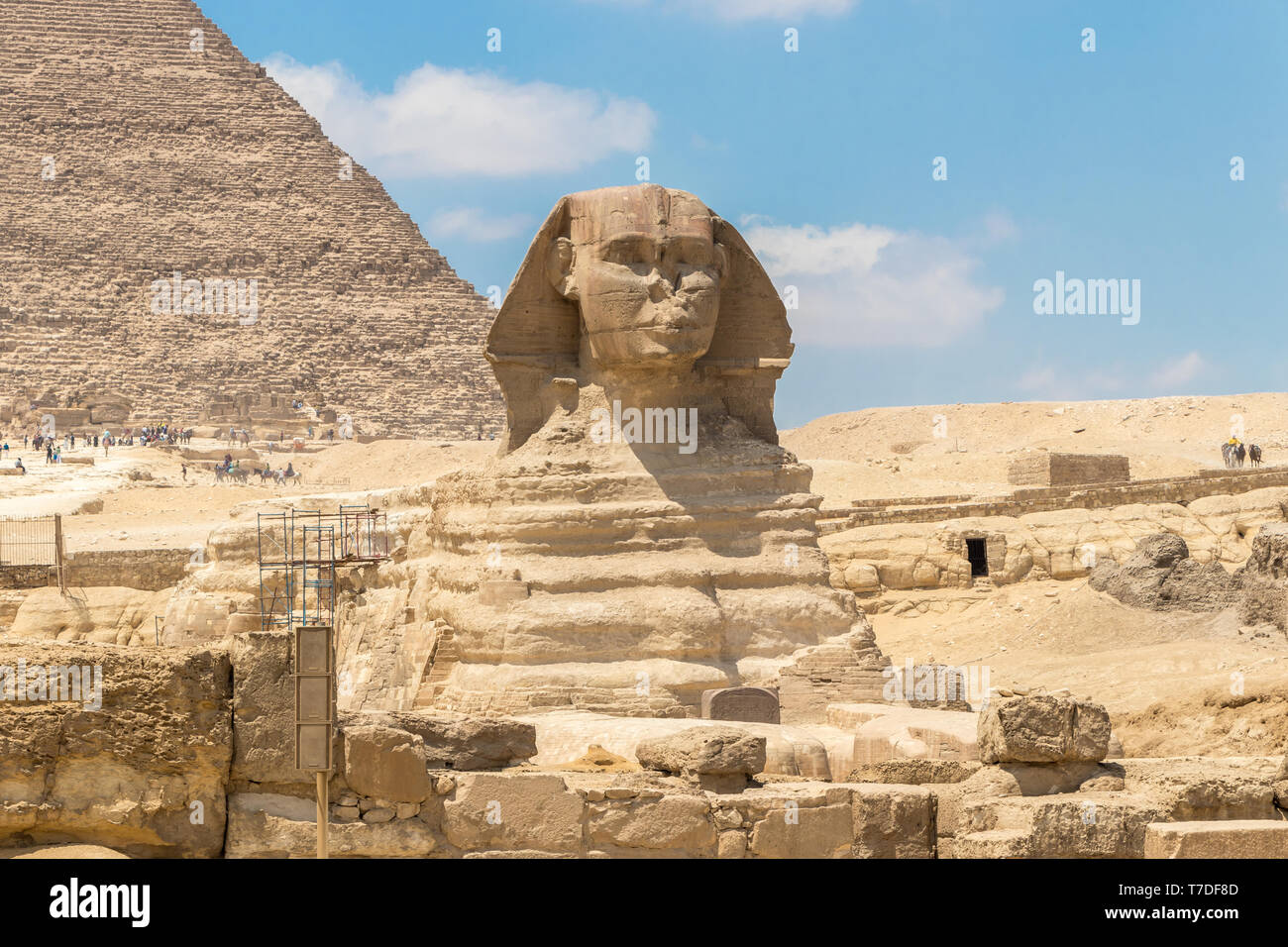 The Sphinx monument with the body of a lion and a pharaoh's head, Egypt