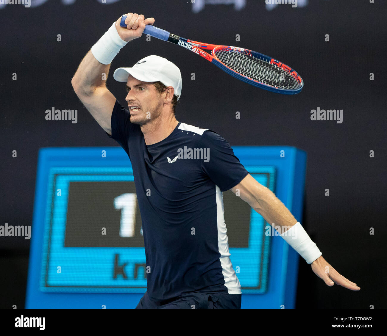 British tennis player Andy Murray playing during Australian Open 2019 tennis  tournament, Melbourne Park, Melbourne, Victoria, Australia Stock Photo -  Alamy