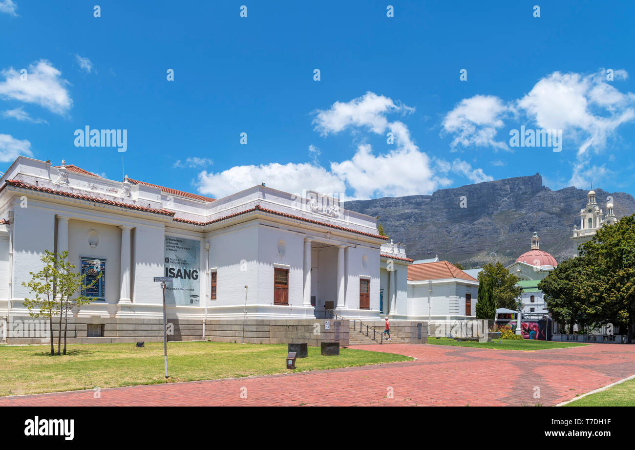 Iziko South African National Gallery. The National Gallery with Table Mountain in the background, Cape Town, Western Cape, South Africa Stock Photo