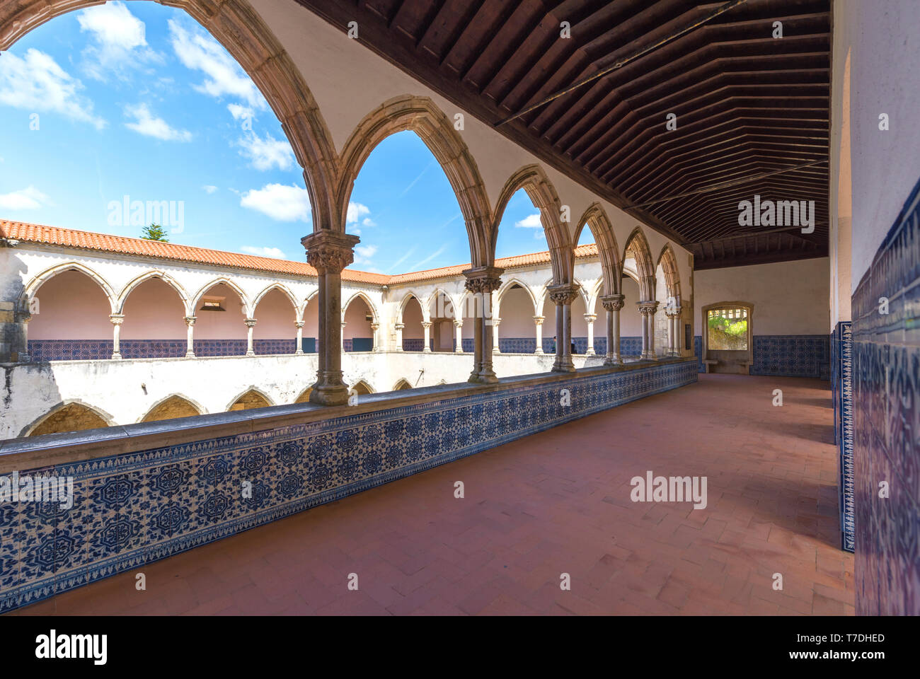 Courtyard in the Convent of Christ. Tomar, Portugal Stock Photo