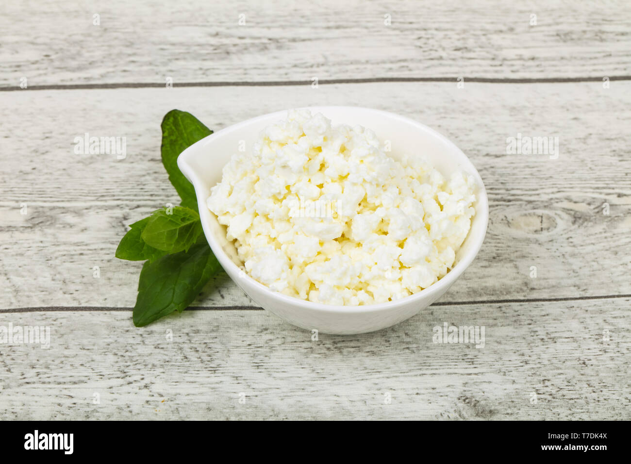 Natural Cottage Cheese Served Mint Leaves Stock Photo 245548154