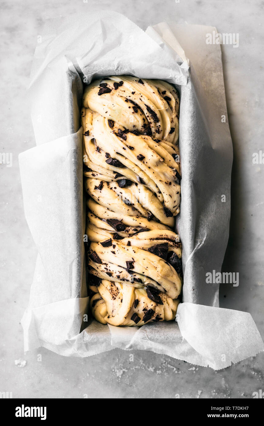 Honey Chocolate Babka Dough Stock Photo Alamy