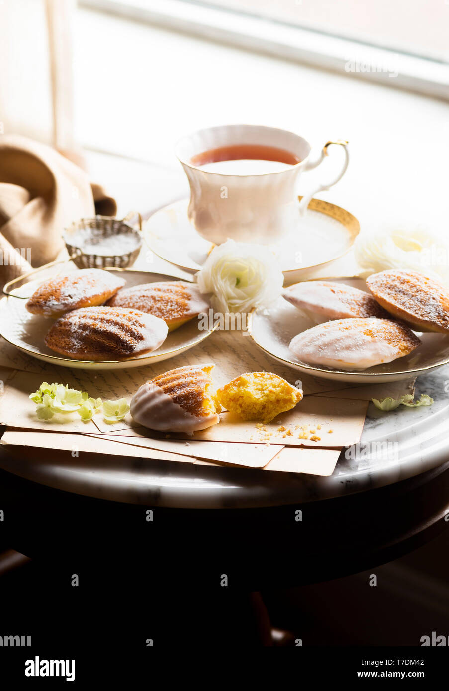 Glutenfree Myer Lemon Madeleines Stock Photo Alamy
