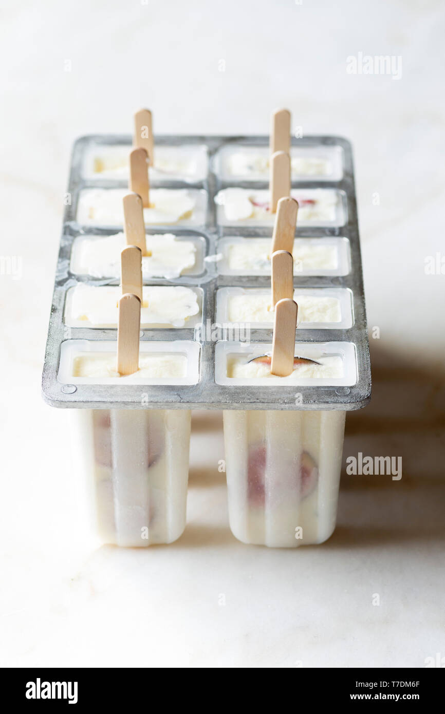Yogurt Fruit Popsicles Stock Photo Alamy