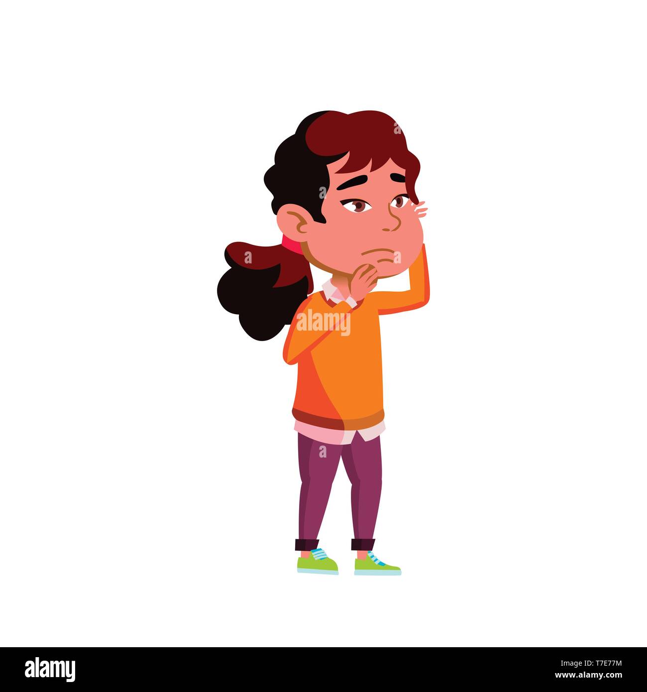 Asian Child Girl Cartoon Isolated Vector Illustration Stock Vector 