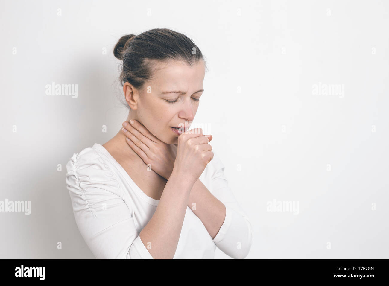 Sore throat, cold, cough Stock Photo Alamy