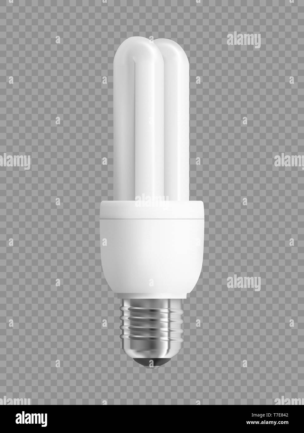 Energy saving light bulb on transparent background. Realistic vector ...