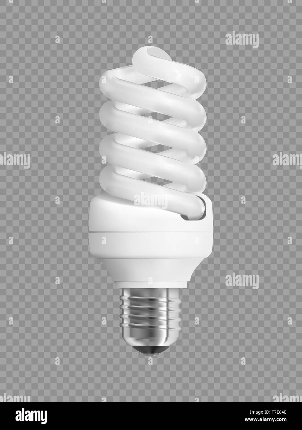 Energy saving light bulb on transparent background. Realistic vector ...