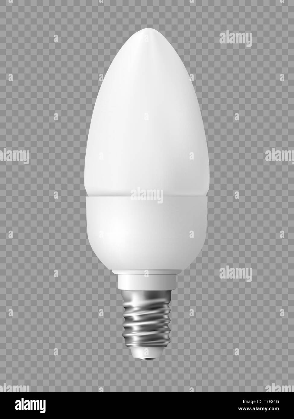 Energy saving light bulb on transparent background. Realistic vector illustration. Stock Vector