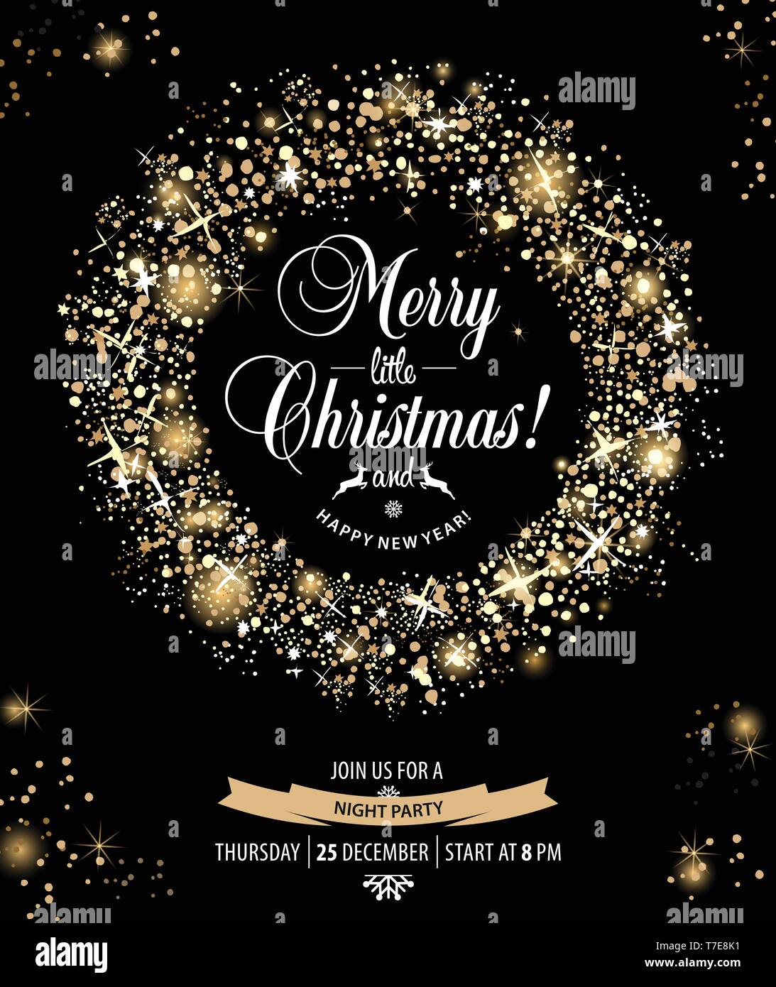 Merry christmas lettering fireworks Stock Vector Images - Alamy