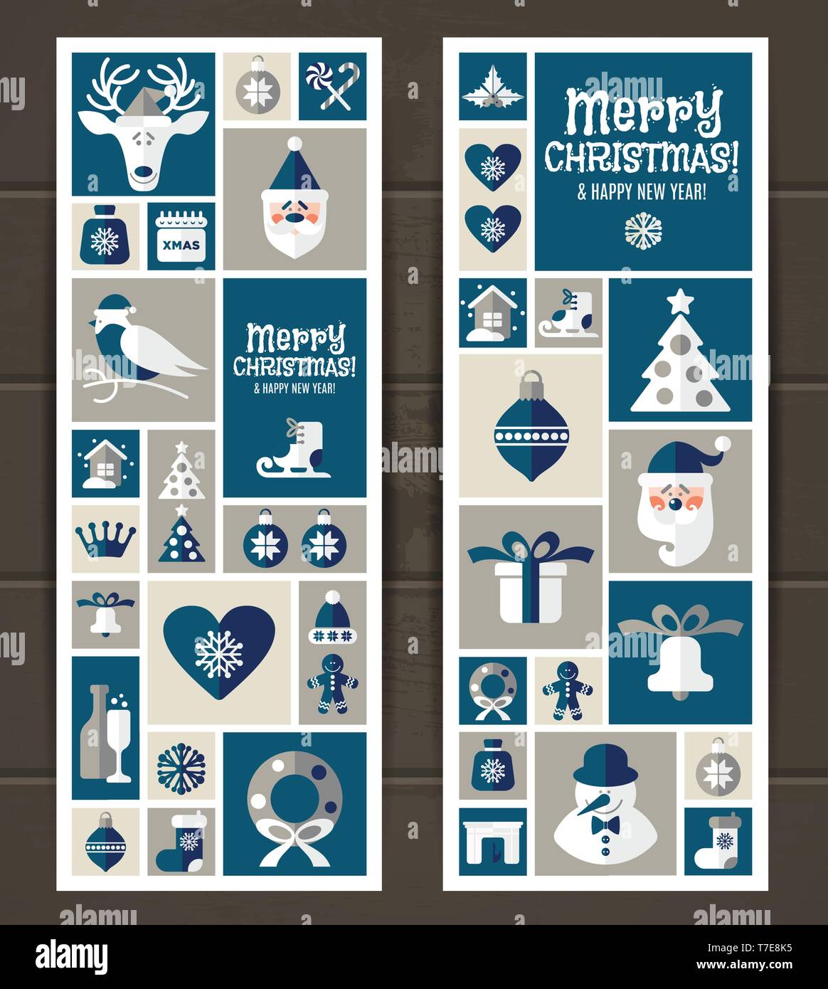 Christmas illustration. Vector set of icons Stock Vector Image & Art ...