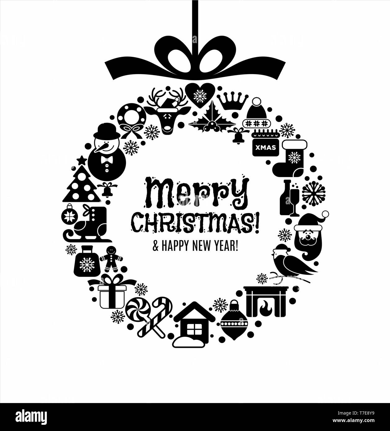 Christmas illustration. Vector set of icons Stock Vector Image & Art ...