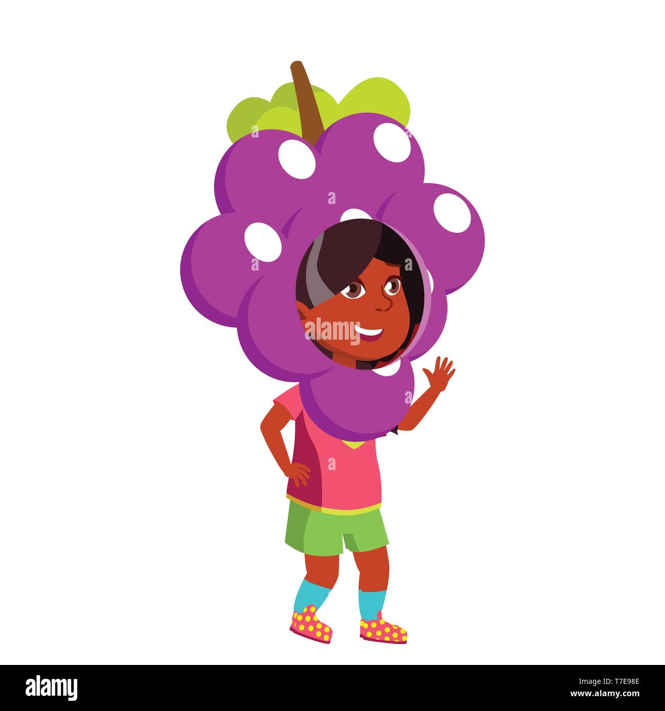 Indian Child Girl Cartoon Isolated Vector Illustration Stock