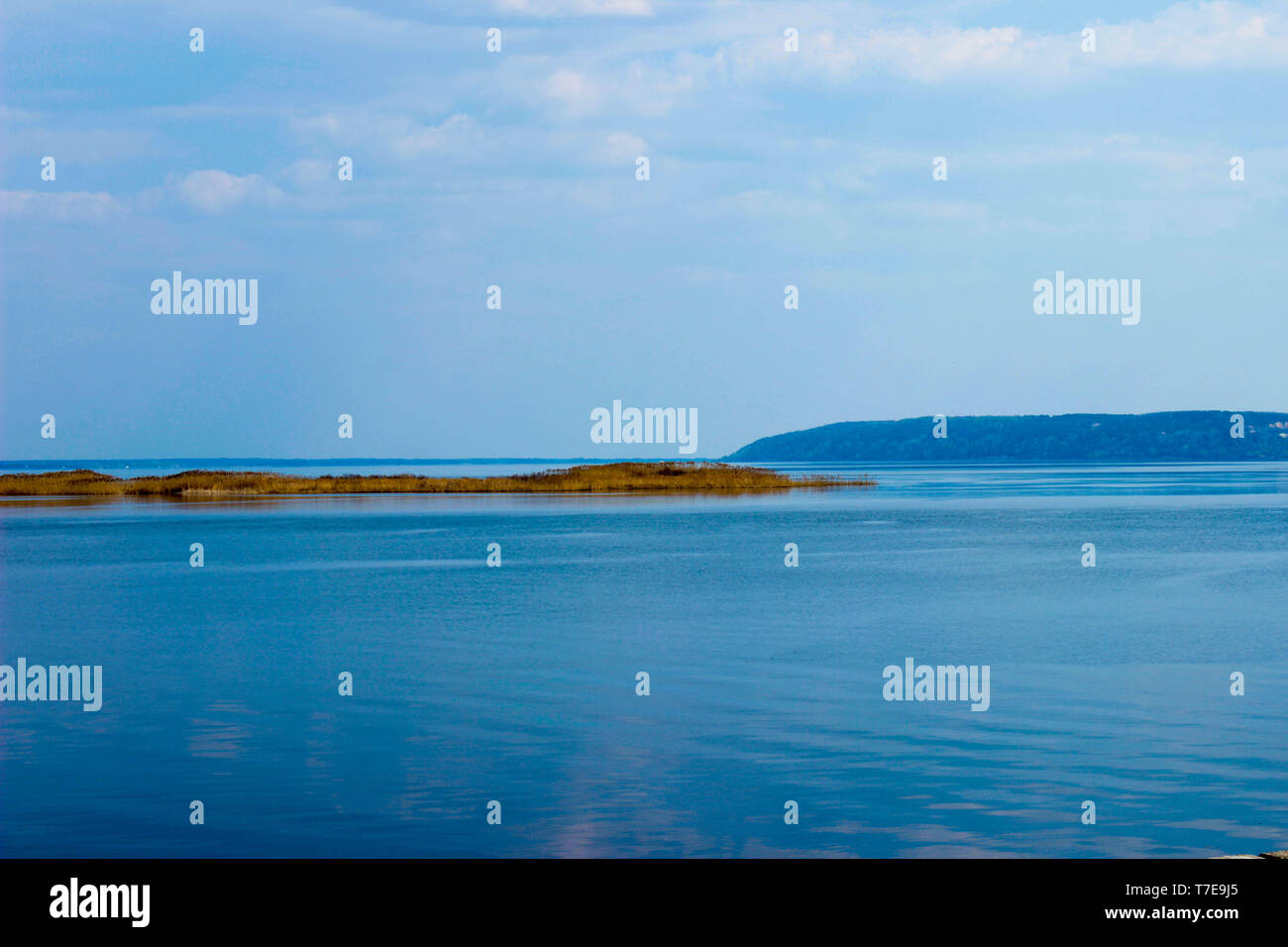 The photo of blue water island view Stock Photo - Alamy