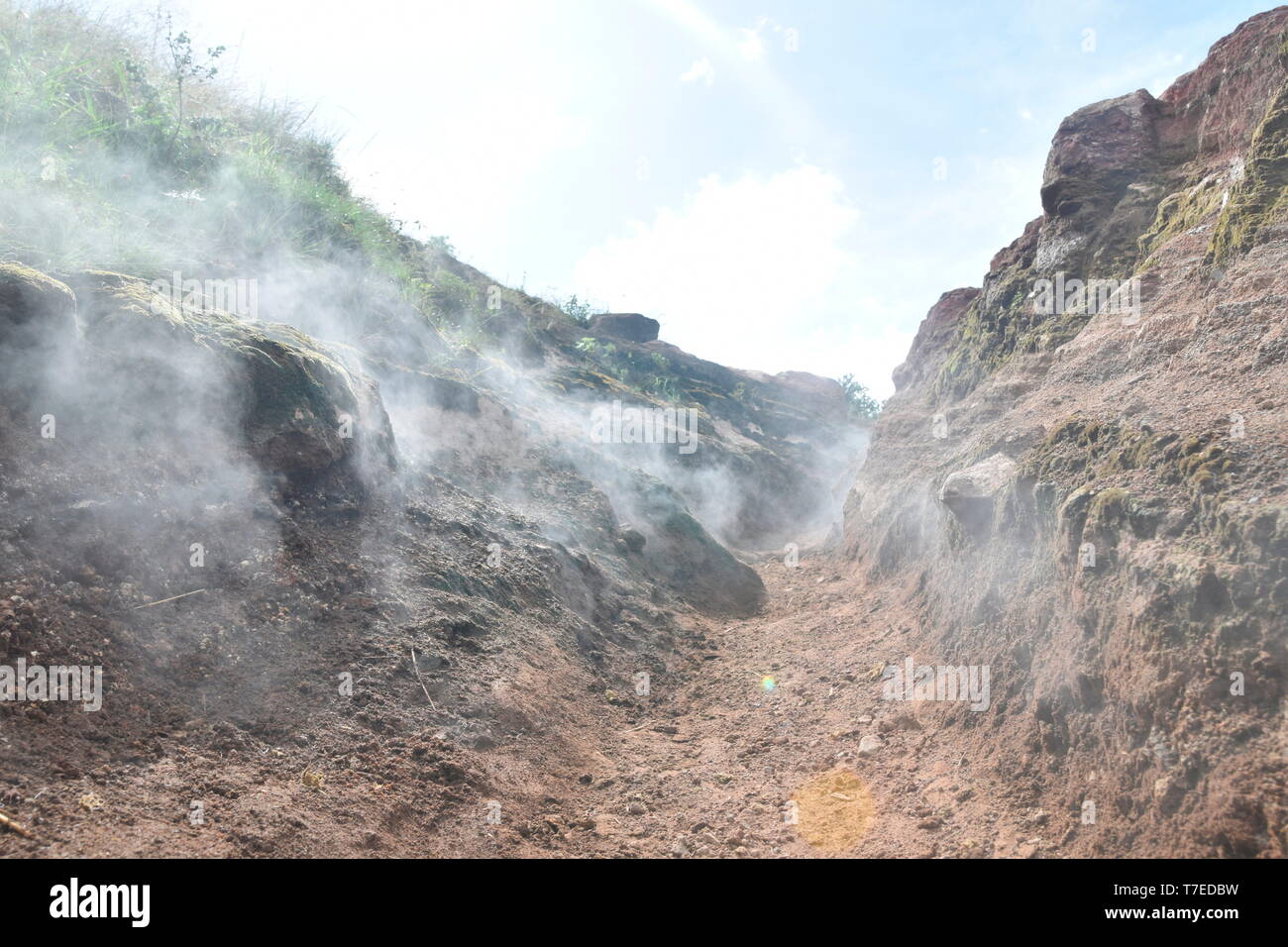 steaming gap, Taal Volcano, Bulkang Taal, Luzon, Philippines Stock Photo