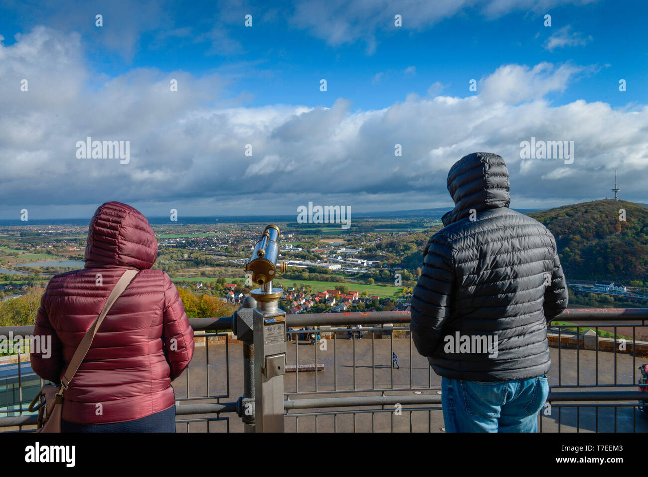 Aussichtsplattform, Porta Westfalica, Kreis Minden-Luebbecke, Nordrhein-Westfalen, Deutschland Stock Photo