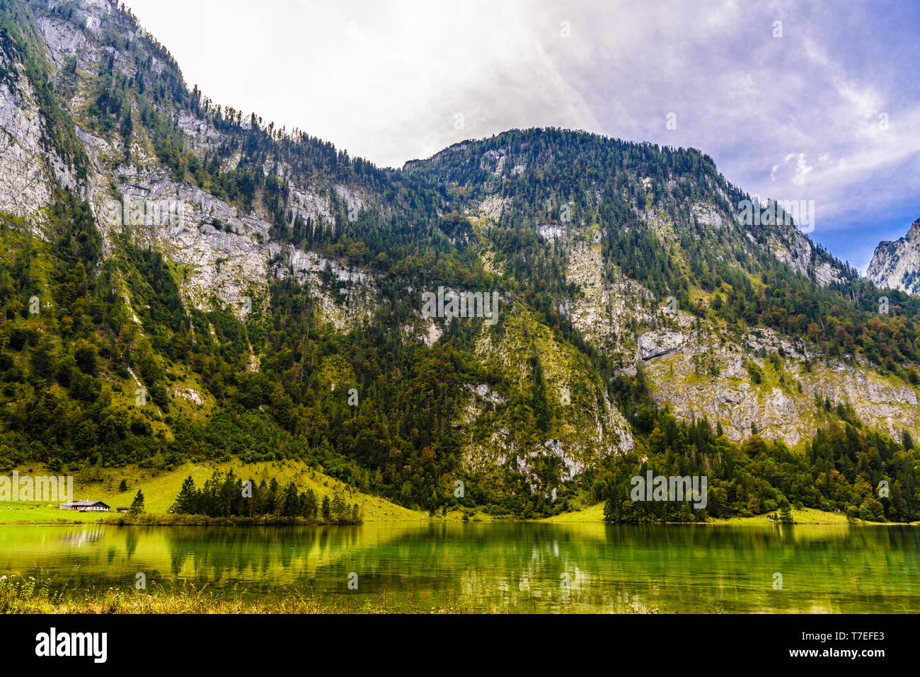 Koenigssee lake with Alp mountains in Konigsee, Berchtesgaden National ...