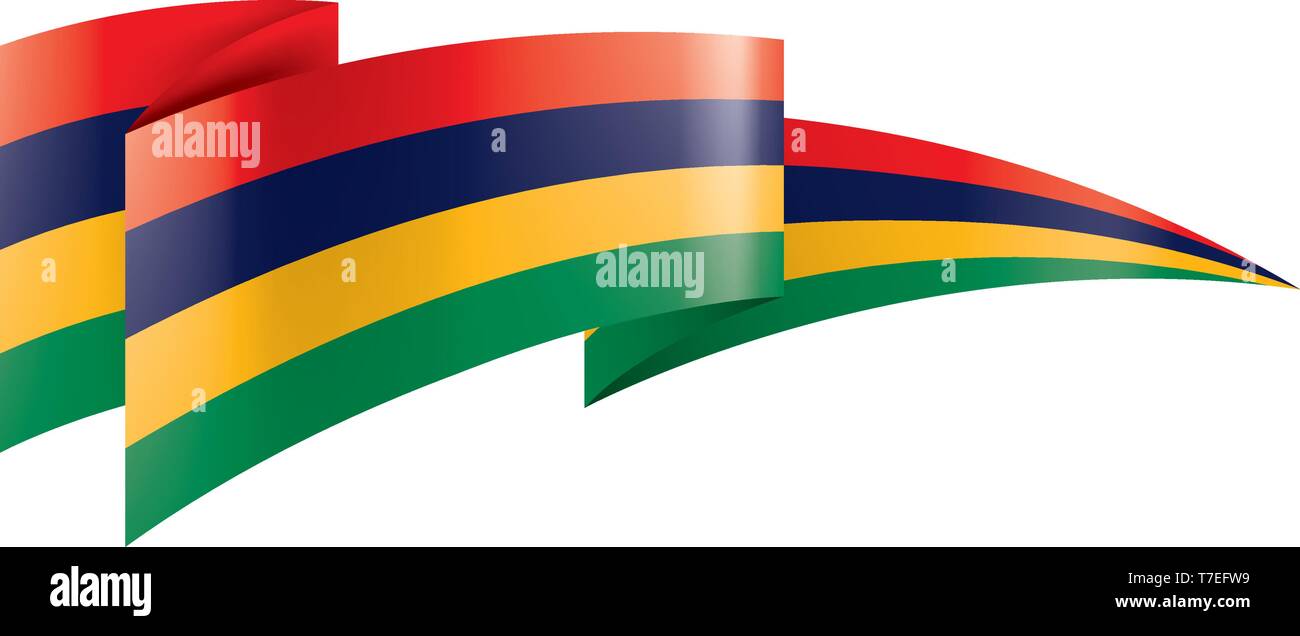 Mauritius flag, vector illustration on a white background Stock Vector ...