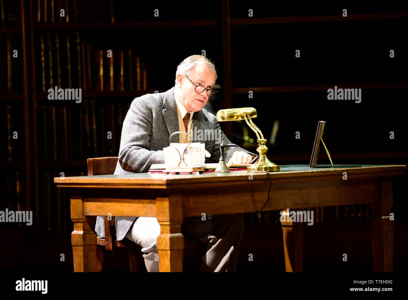 Hugh Bonneville playing writer C.S. Lewis in Shadowlands, a play written by William Nicholson at Chichester Festival Theatre, West Sussex, UK. Stock Photo
