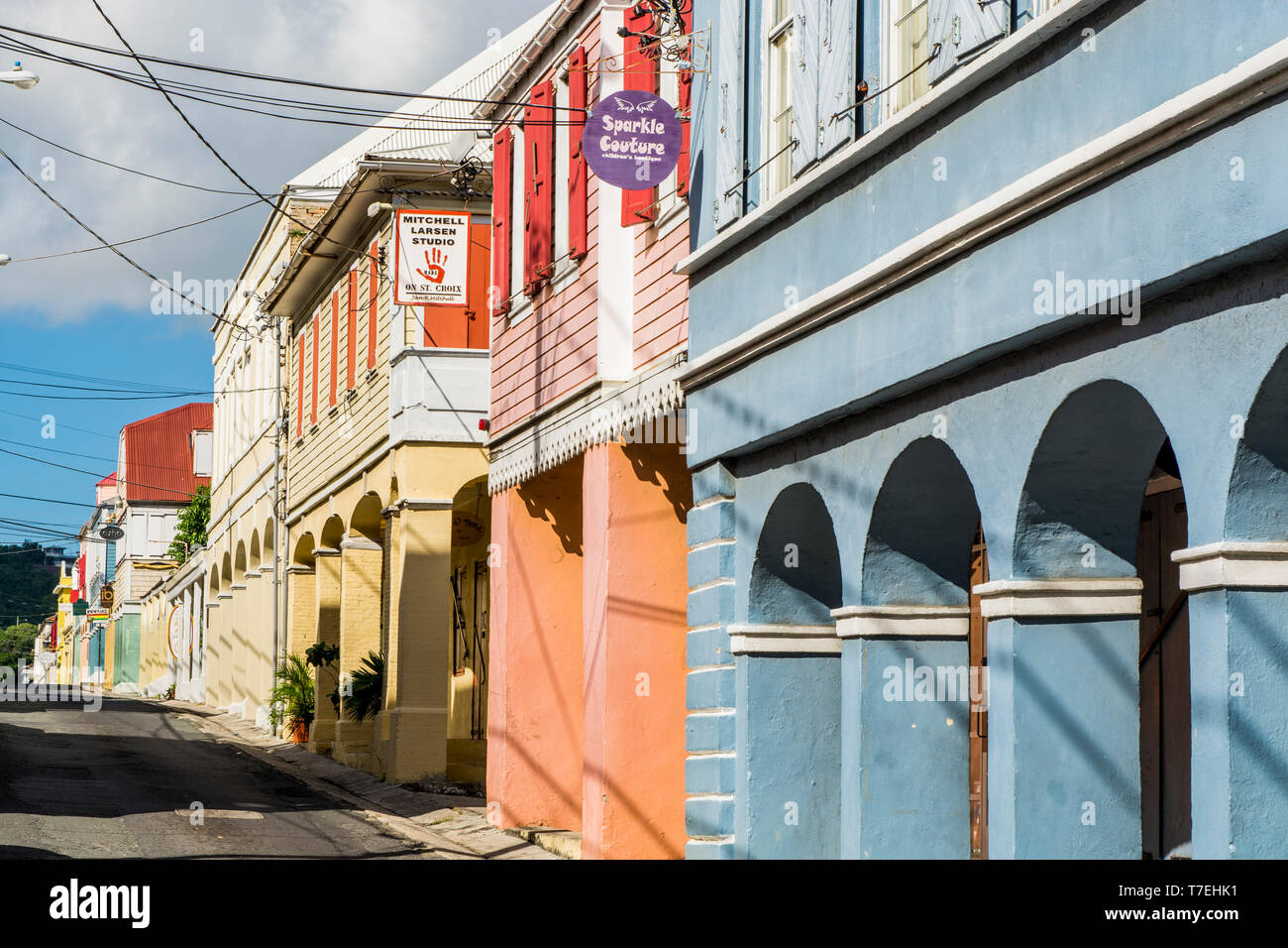 Historic buildings in downtown Christiansted, St. Croix, US Virgin