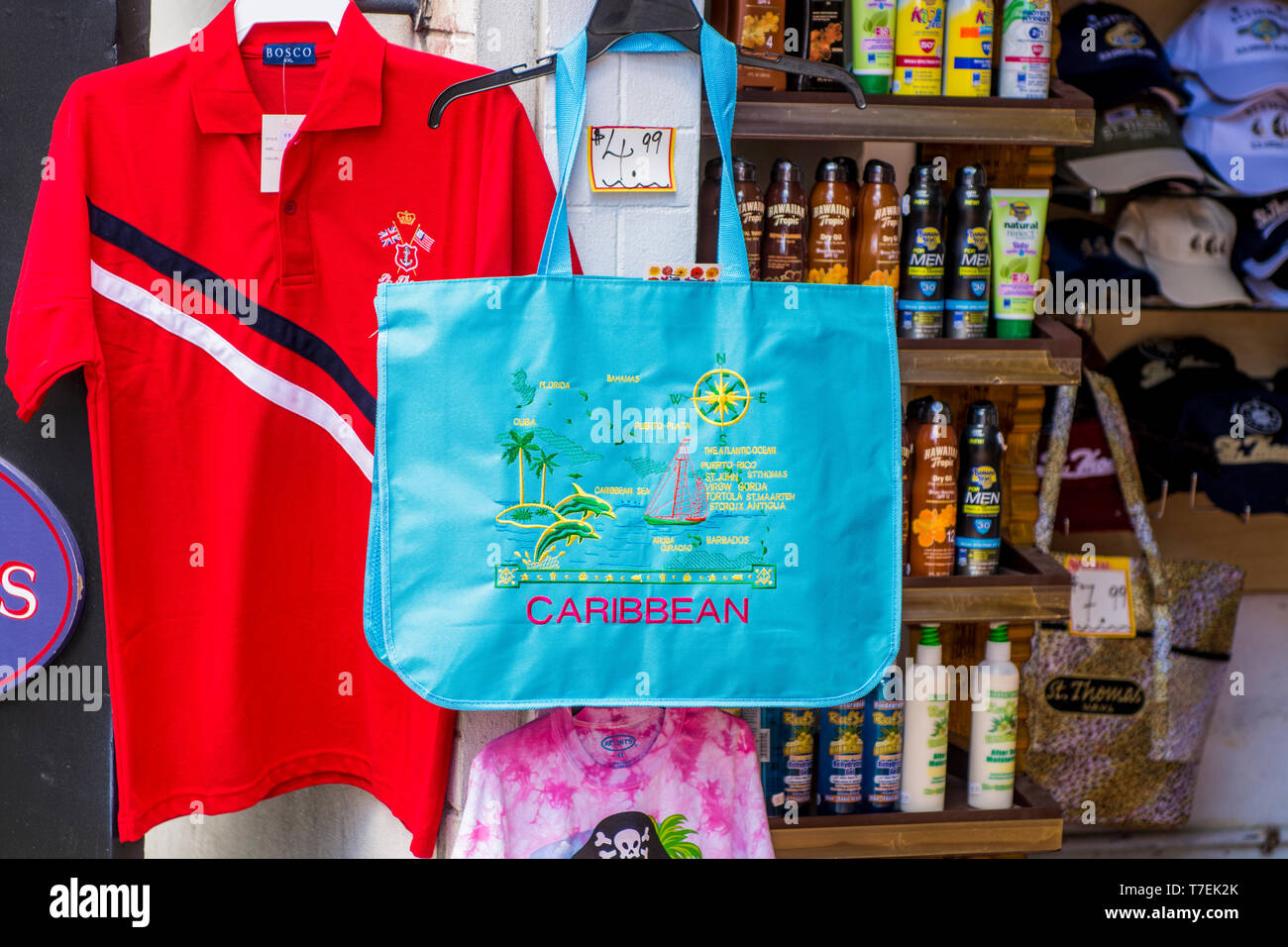 Souvenirs in downtown Charlotte Amalie, St. Thomas, US Virgin Islands