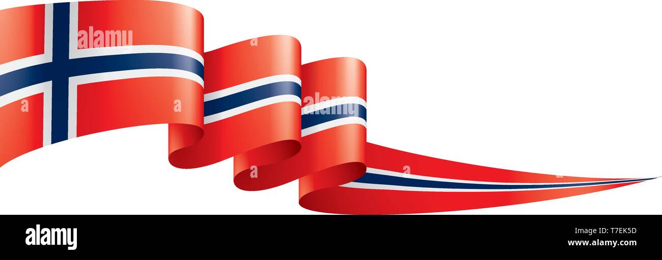 Norway flag, vector illustration on a white background Stock Vector ...
