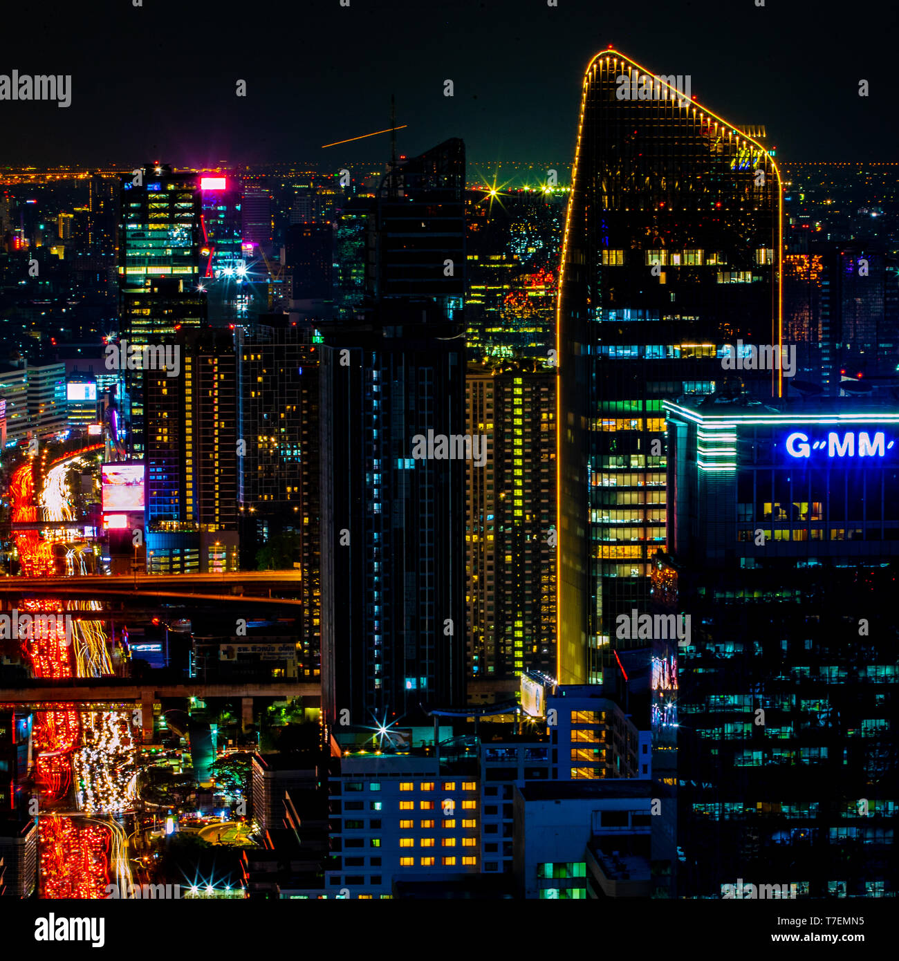 Bangkok Thailand City at Night Stock Photo - Alamy