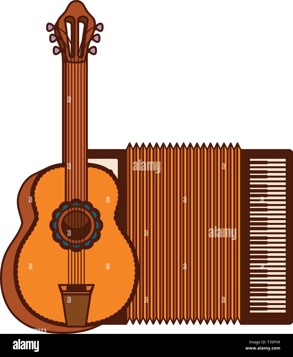 guitar and accordion isolated icon Stock Vector Image & Art Alamy