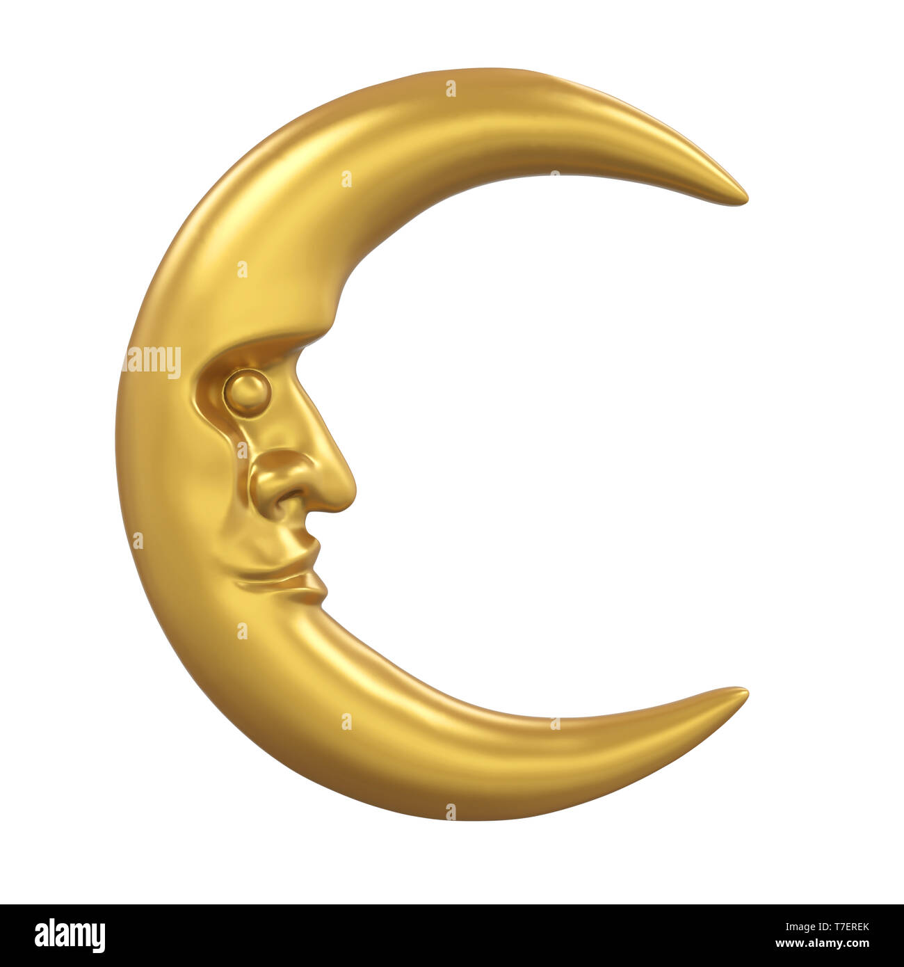 Golden Crescent Moon Isolated Stock Photo - Alamy