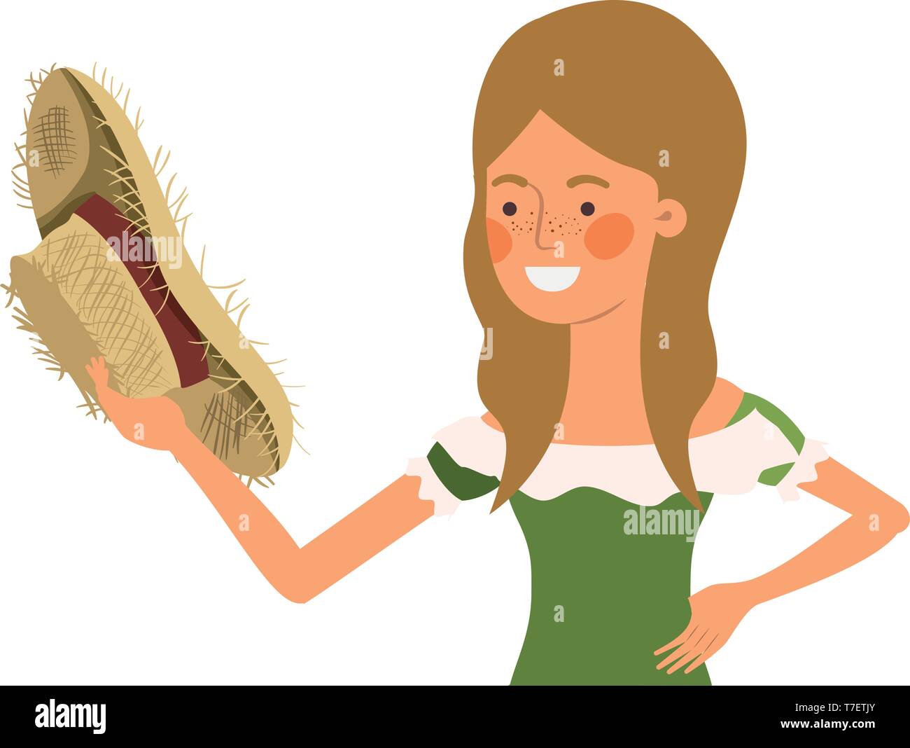 farmer woman with straw hat Stock Vector Image & Art - Alamy